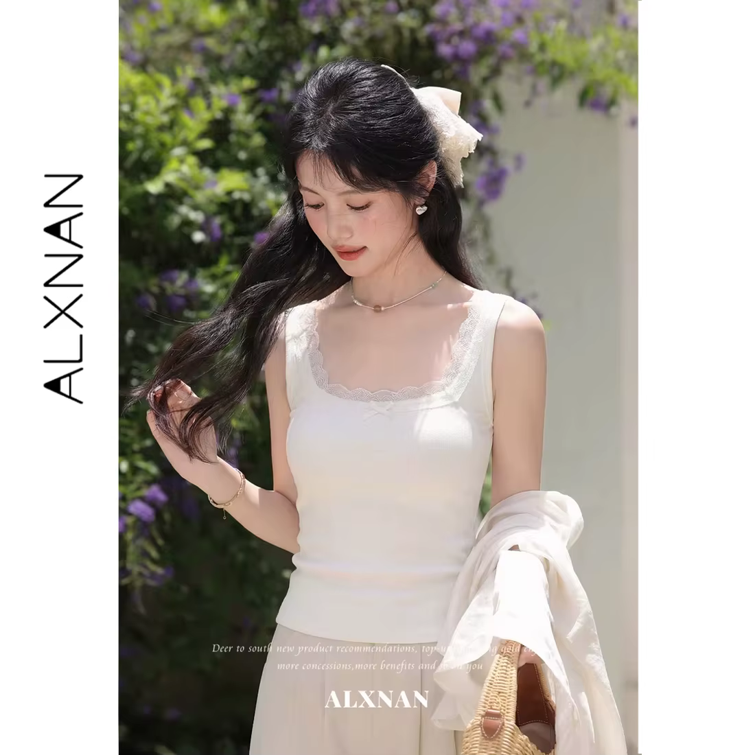 ALXNAN – débardeur en dentelle pour femmes