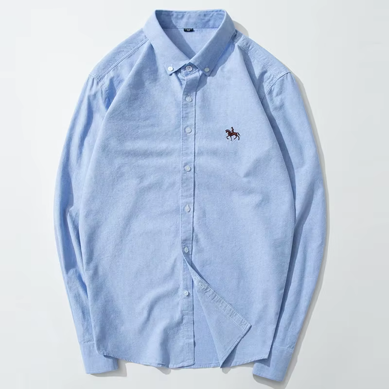 Chemise en pur coton Oxford brodée pour homme