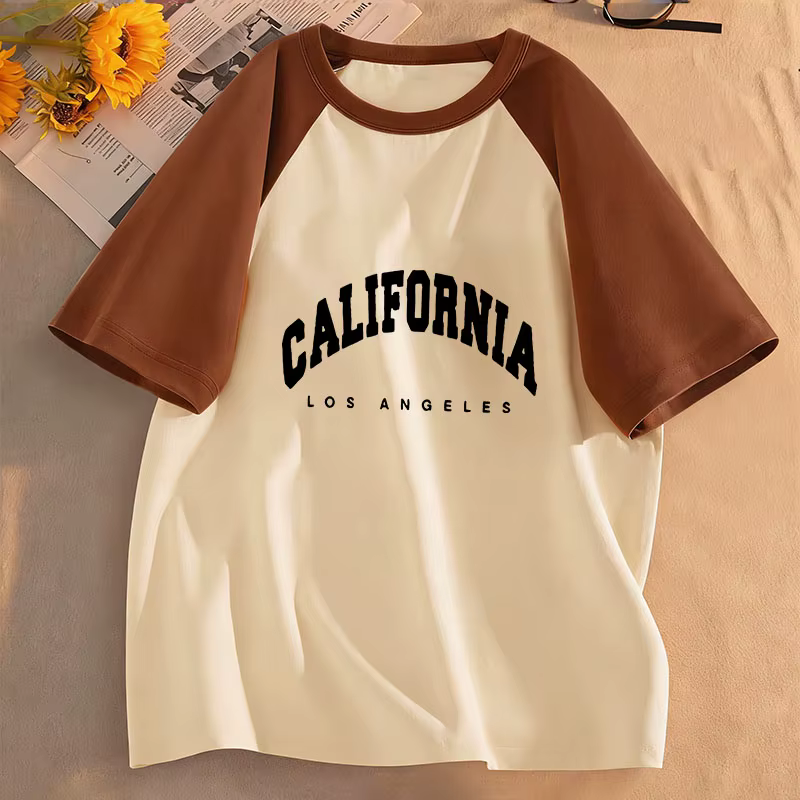 T-shirts imprimés avec la lettre California Los Angeles
