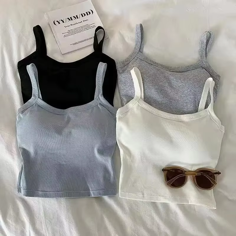 Haut court femmes Sexy hauts sans manche mode femme sous-vêtements dame Camisole fille basique T-shirt gilet Lingerie soutiens-gorge bustiers chaud