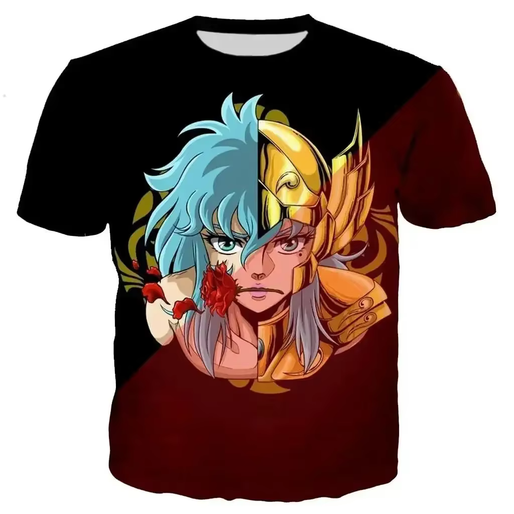 Saint Seiya T-shirt hommes mode T-shirts enfants Hip Hop hauts
