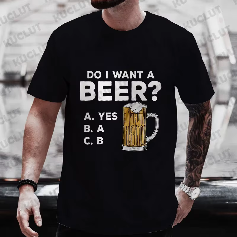 T-shirt pour homme, imprimé bière