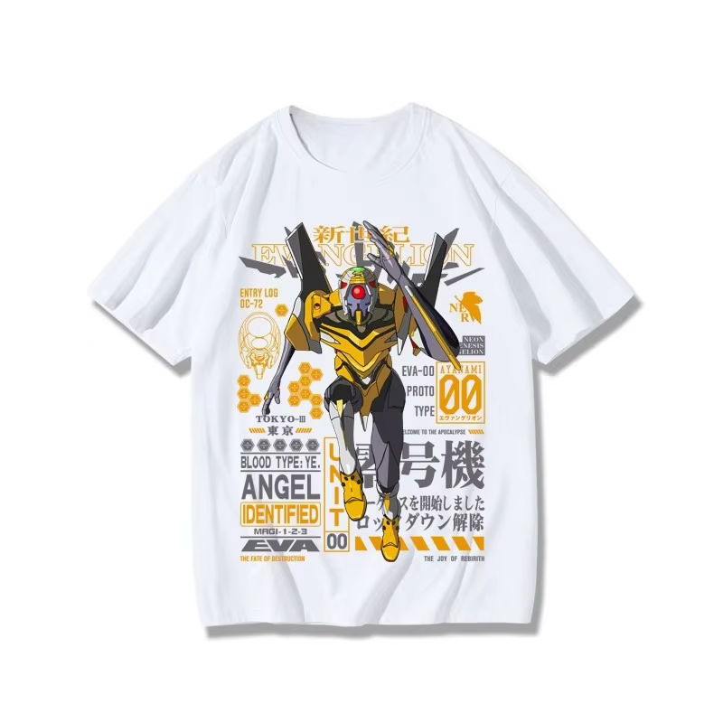 Neon Genesis Evangelion End of Eva Eye Shirt Chemise à manches courtes de style classique unisexe pour hommes et femmes