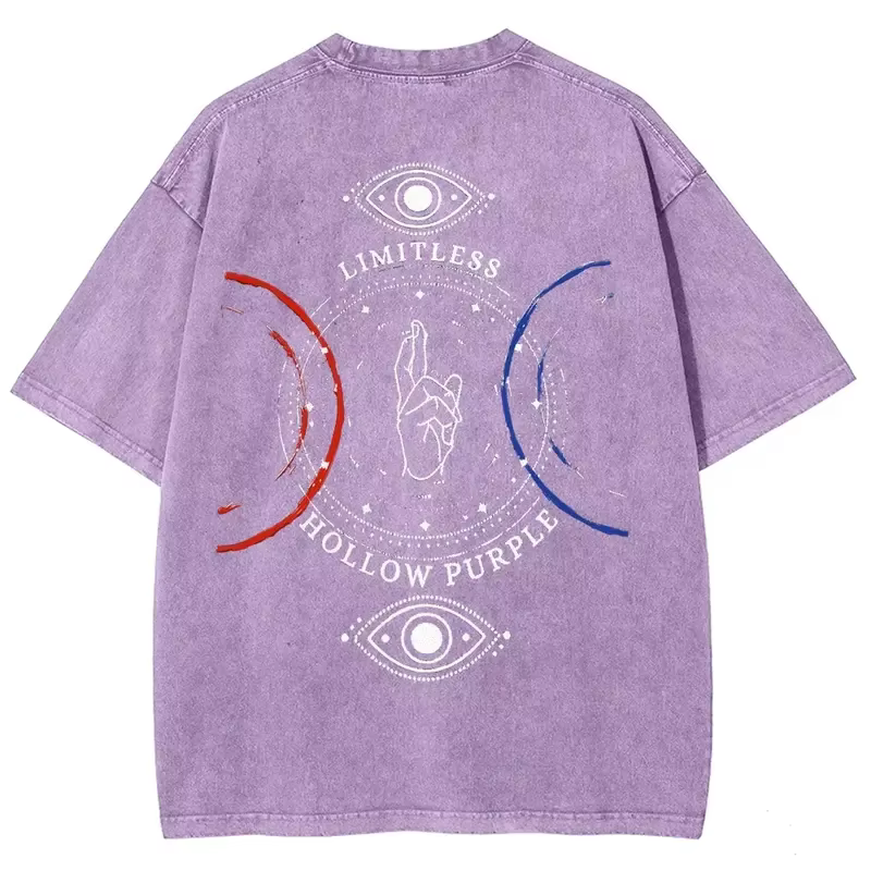 Anime Jujutsu Kaisen Gojo Satoru imprimé T-shirt hommes femmes vêtements Vintage lavé