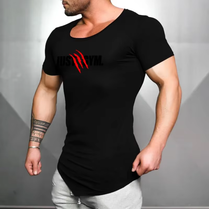 Hommes course Sport à manches courtes T-Shirts été coton respirant mince vêtements