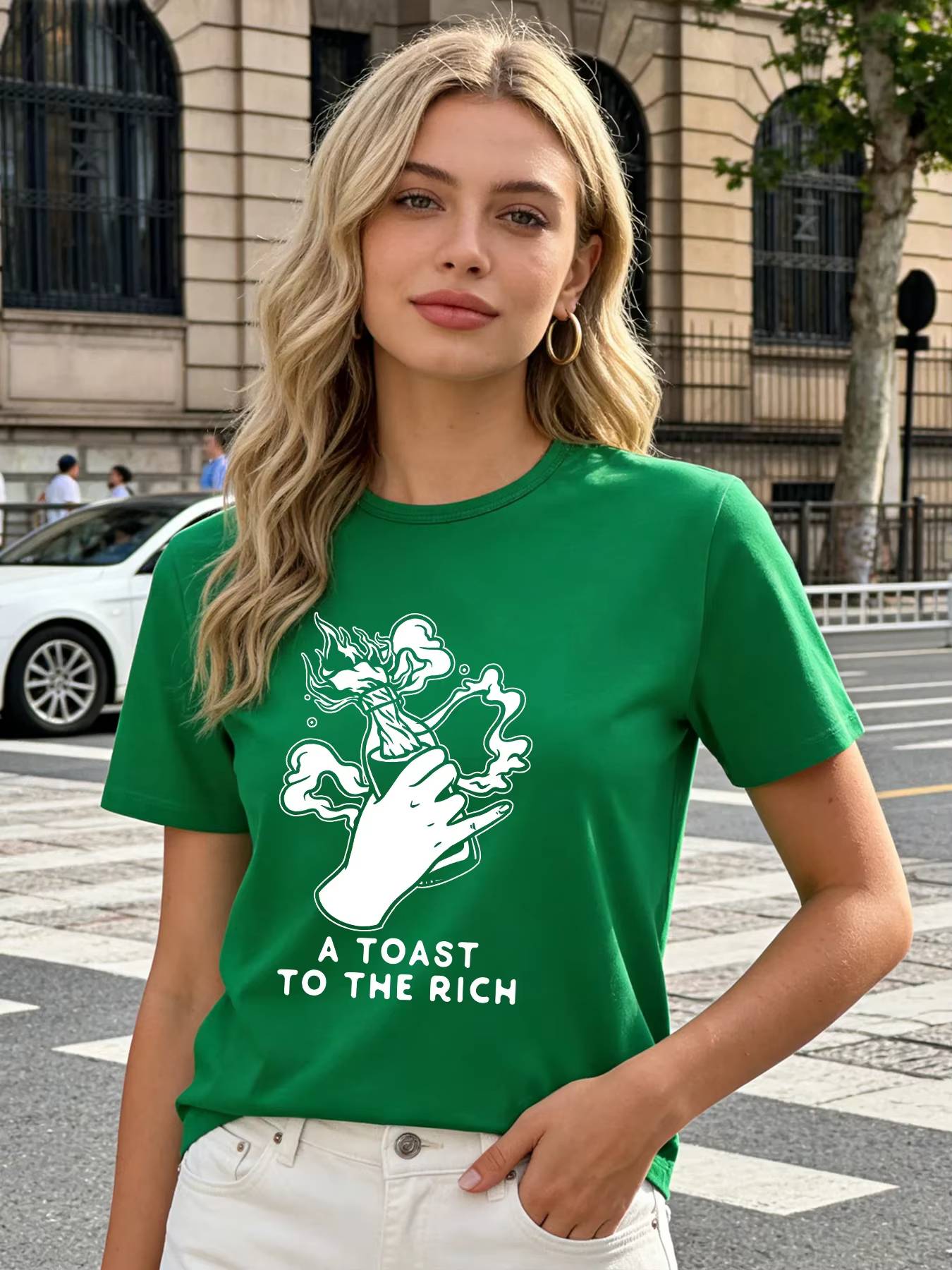 T-shirt Femme Printemps/Été 2026 avec Imprimé Lettres Personnalisées – Haut Décontracté Ample à Manches Courtes Tendance