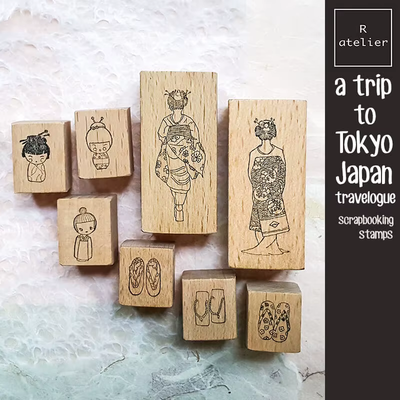Tampons en bois pour scrapbooking