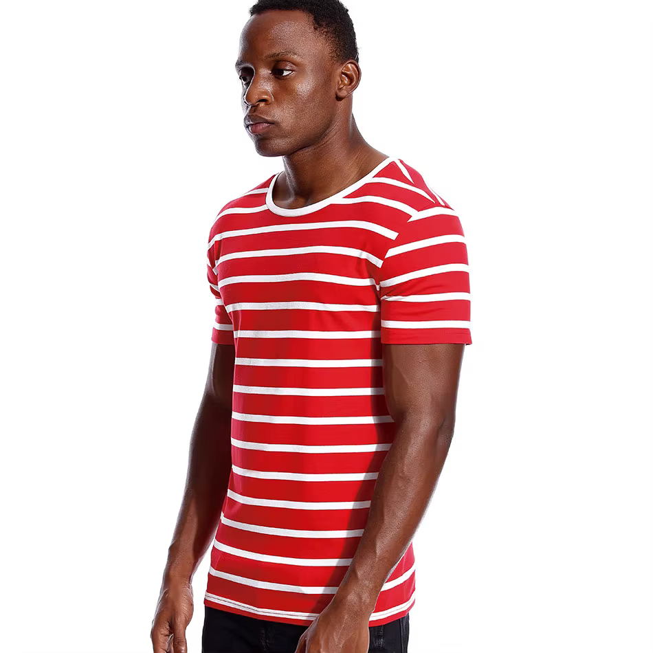 T-shirt à rayures larges et SAINT pour hommes