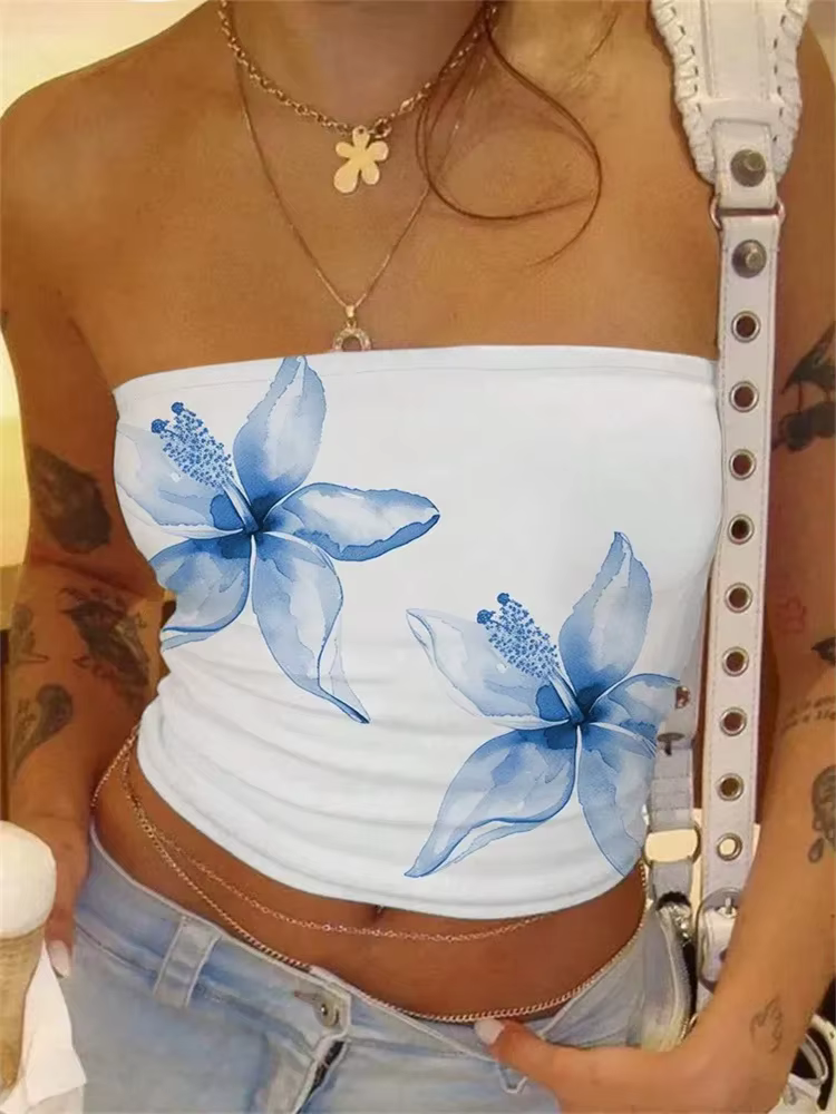 Haut tubulaire imprimé Floral pour femmes