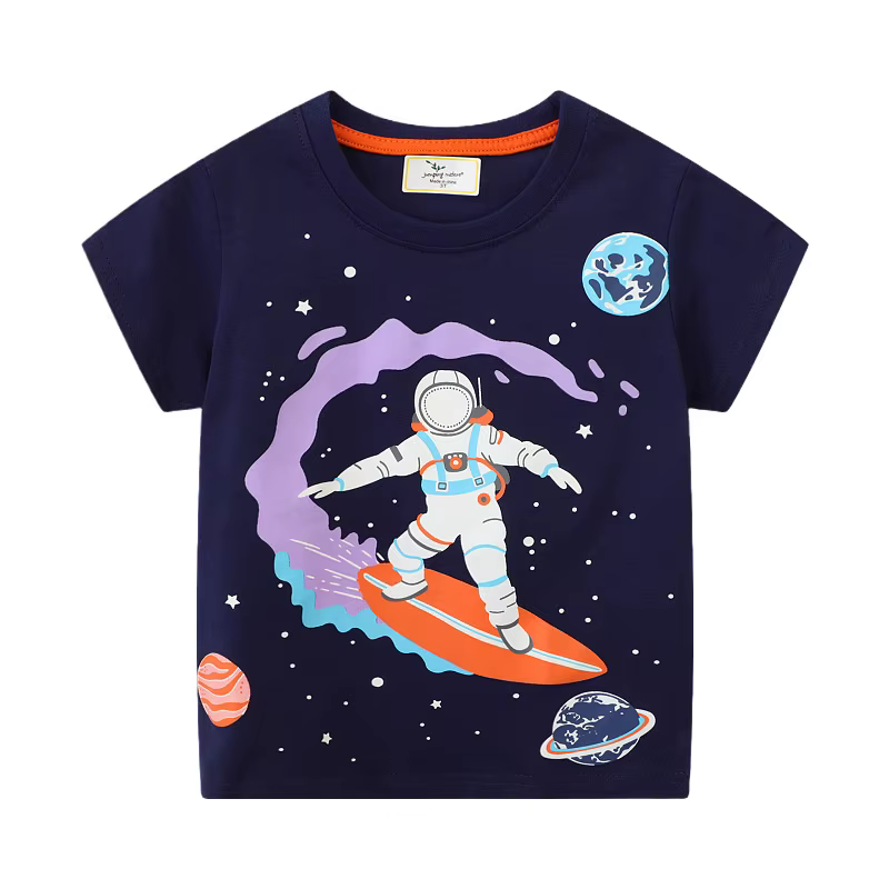 Jumping Meters-T-shirt en coton imprimé Spaceman pour garçons