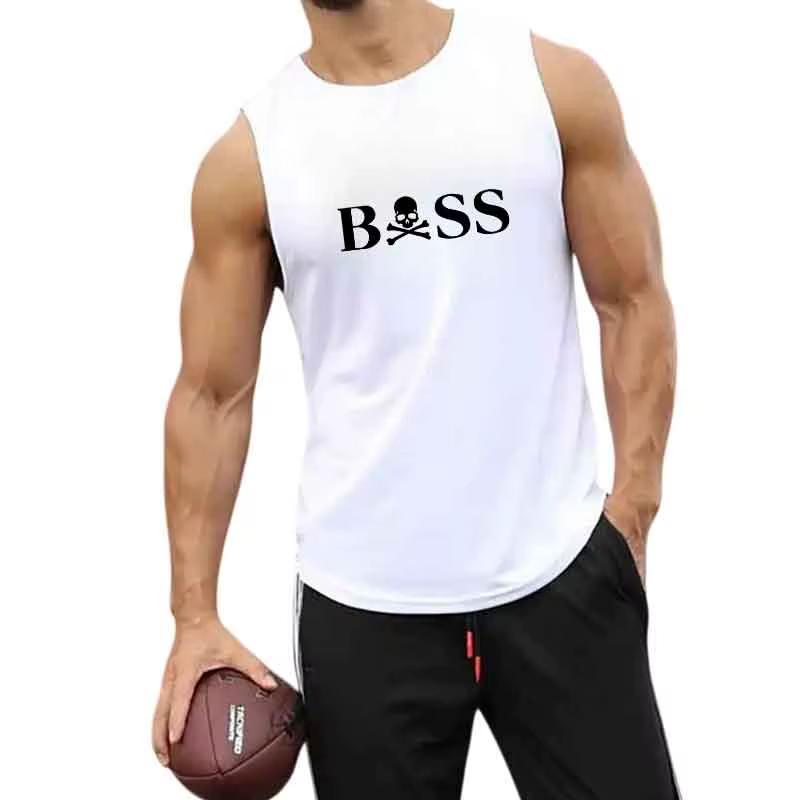 Débardeur de fitness ample pour hommes, t-shirt sans manches, vêtements de fitness, gilet d'entraînement de basket-ball, sous-vêtement de sport pour hommes