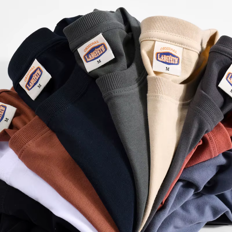 T-shirt en coton à col rond pour hommes