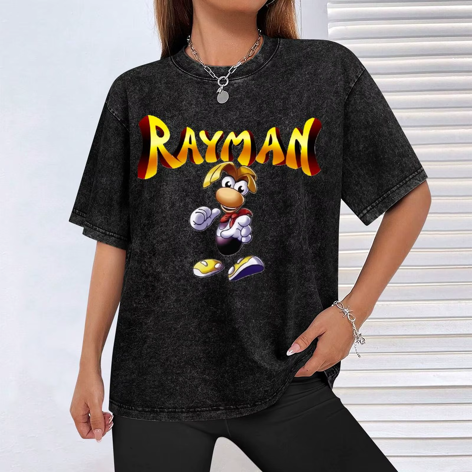T-shirt Rayman à coupe athlétique, haut de sport à manches courtes