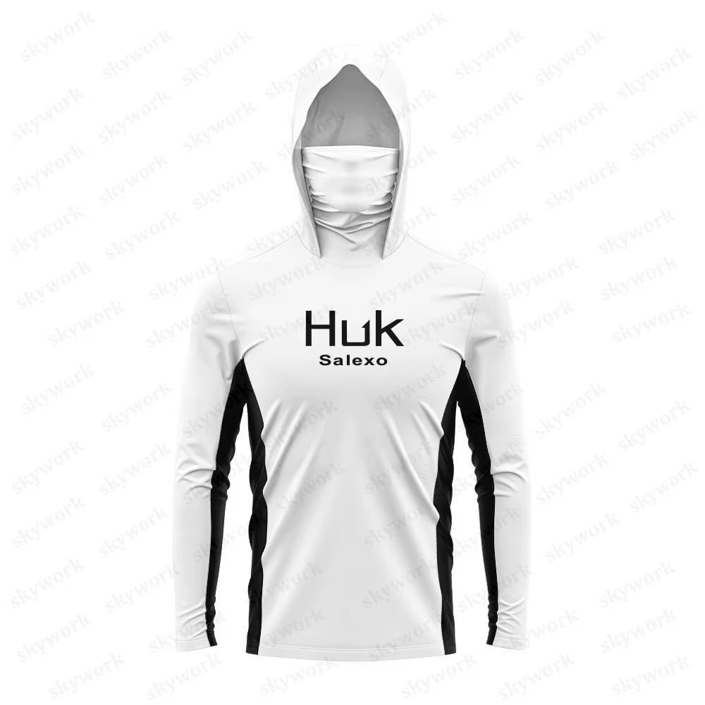 Huk SalexoHUK UPF 50 + manches longues à capuche couverture faciale chemises de pêche séchage rapide respirant