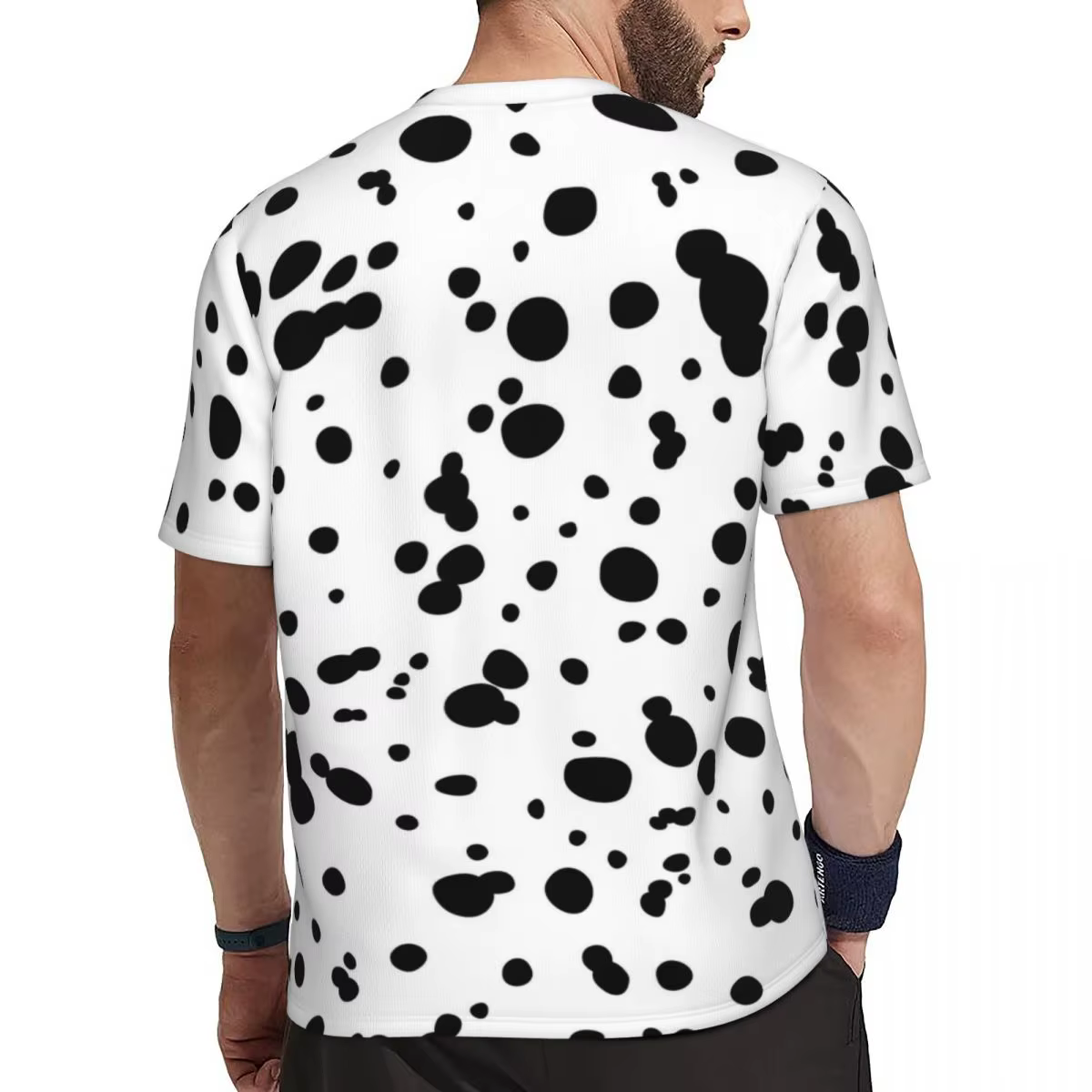 Taches dalmatiennes imprimer course t-shirt points d'animaux Hippie t-shirts hommes Style de rue