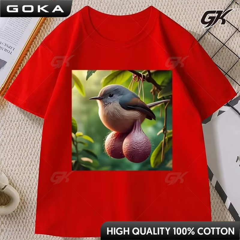 T-shirt humoristique en coton à col rond pour homme