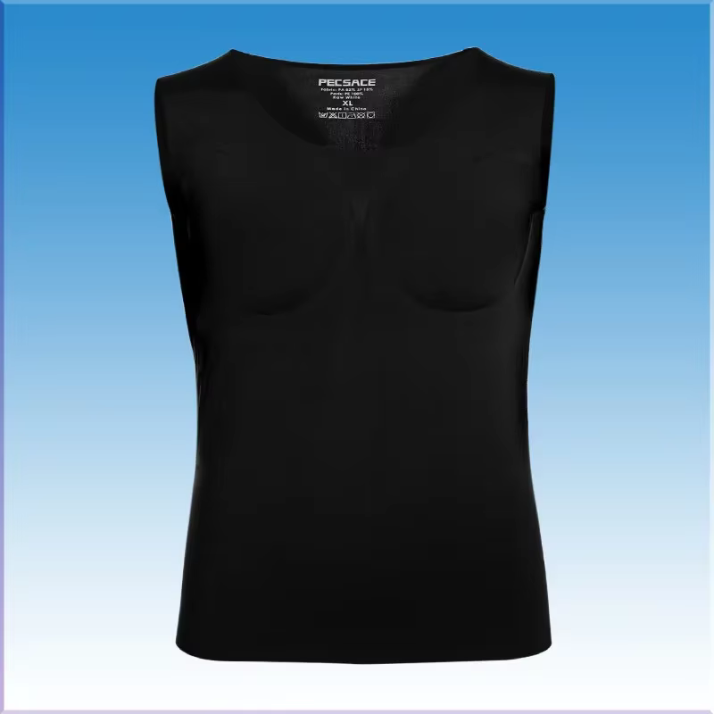 3D faux Muscle T-Shirt homme Cosplay bras poitrine sous-vêtements fête corps Shaper Invisible coussin Abdominal haut