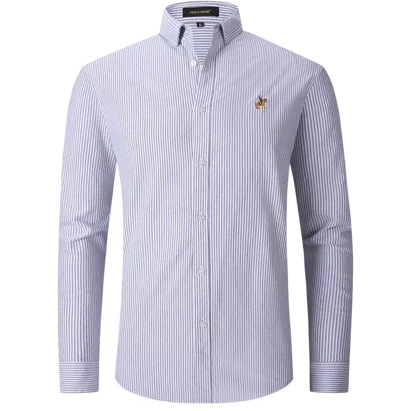 Nouvelle chemise boutonnée en tissu Oxford haut de gamme pour homme