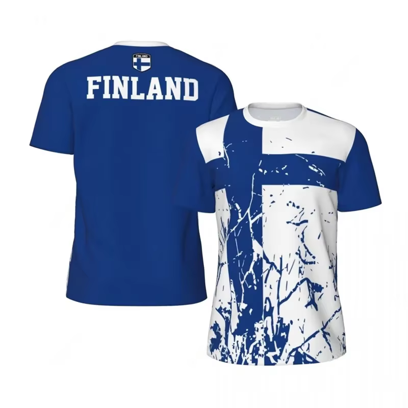 T-shirt drapeau finlandais pour hommes