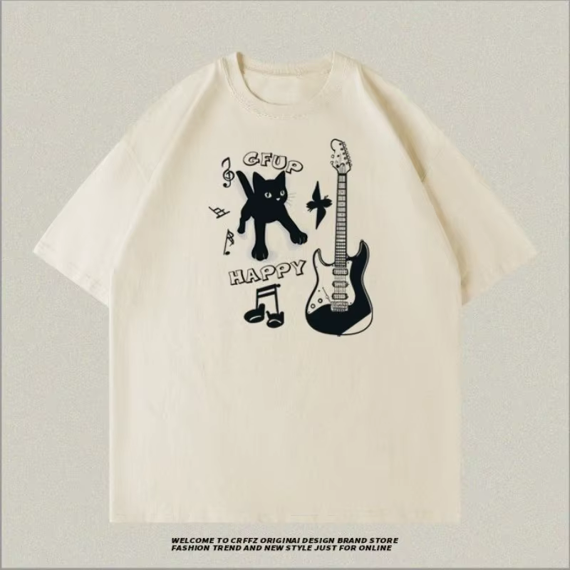 Coréen pas cher décontracté graphique imprimé coton T-shirt femmes hommes Harajuku Hip Hop Streetwear surdimensionné