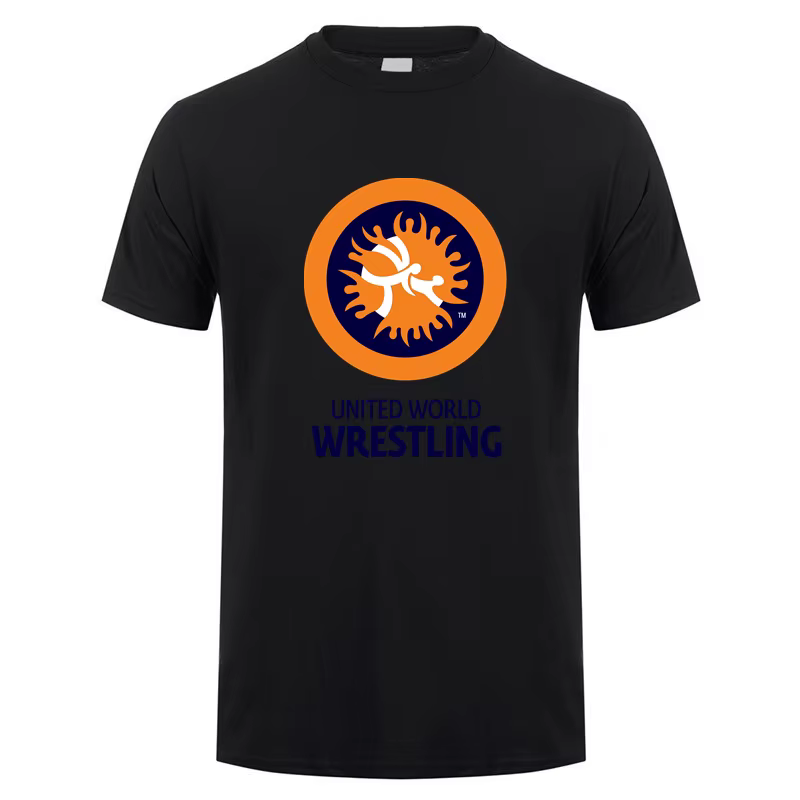 United World Wrestling T-shirt été hommes à manches courtes coton Cool UWW