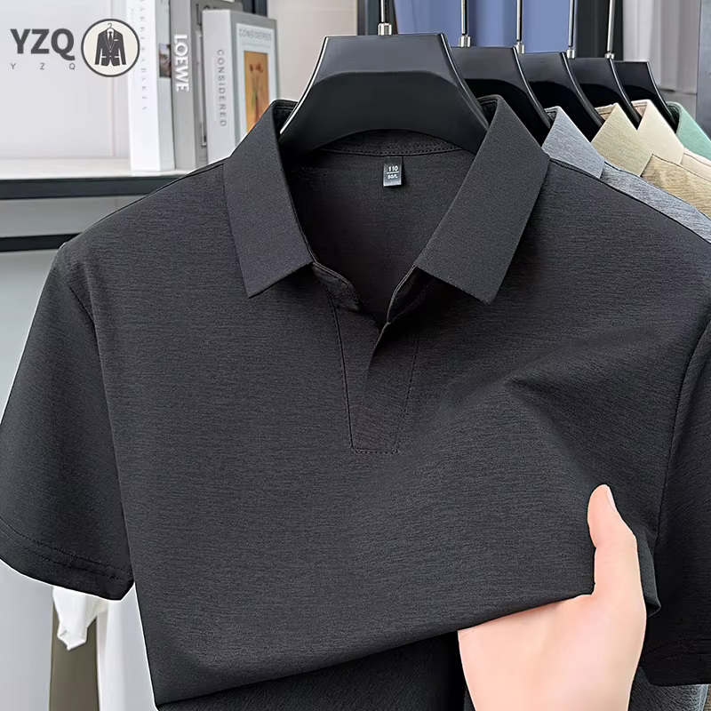 Polo uni mélangé pour homme