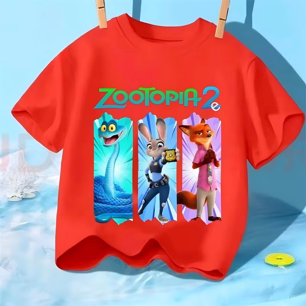 T-shirt pour enfants avec imprimé de dessin animé Zootopia