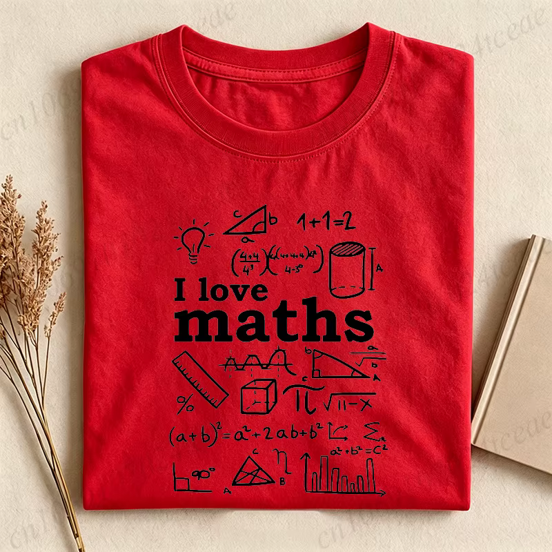 T-shirts humoristiques « I Love Math » pour hommes et femmes