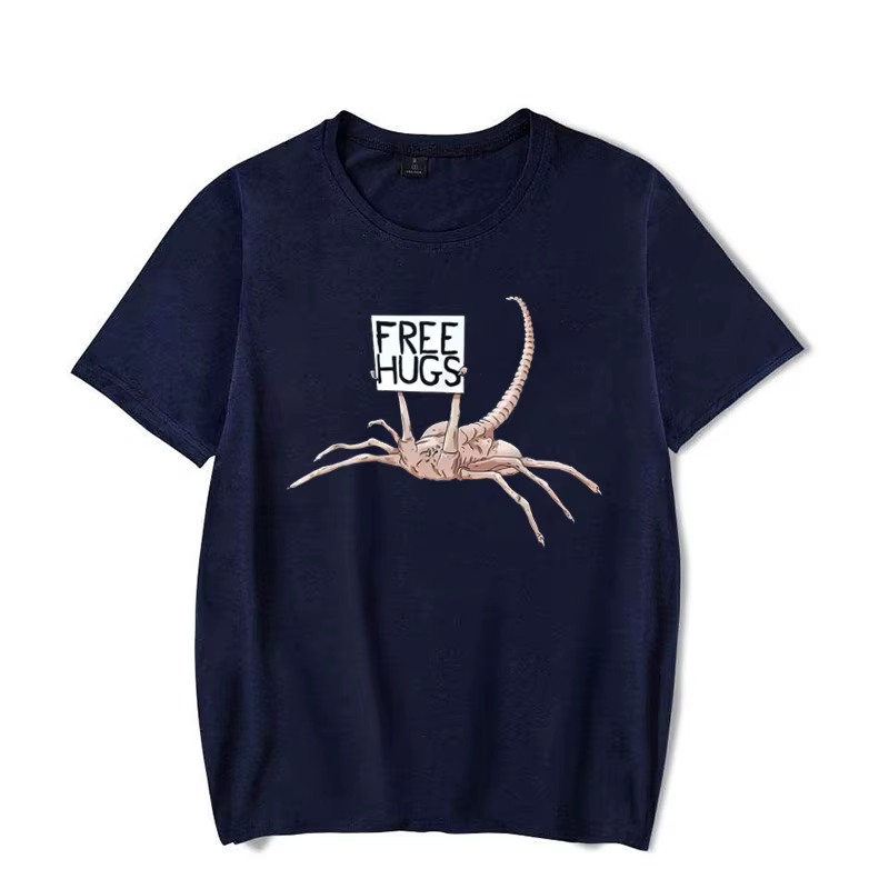 Câlins gratuits drôle Facehugger Aliens T-Shirt Harajuku