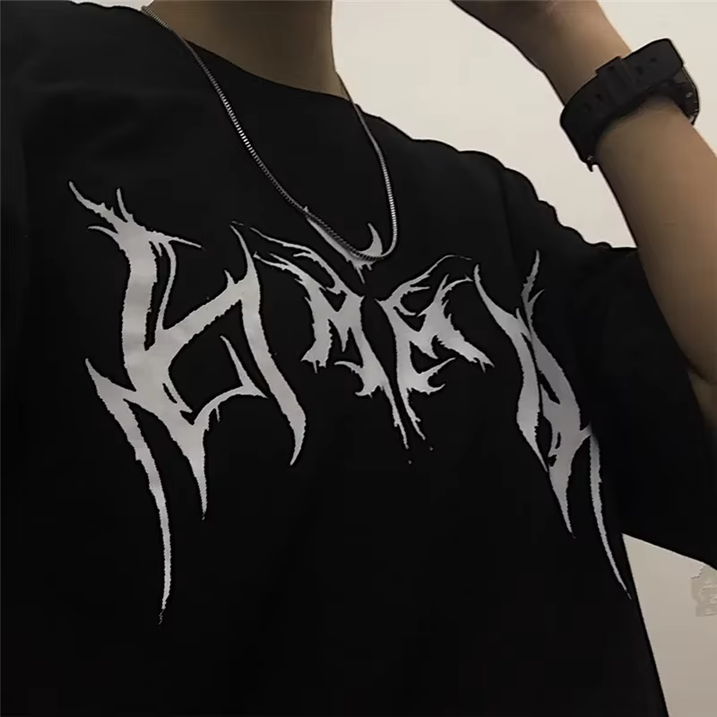 Femmes T-shirt Hip-Hop lâche Punk lettre impression hauts