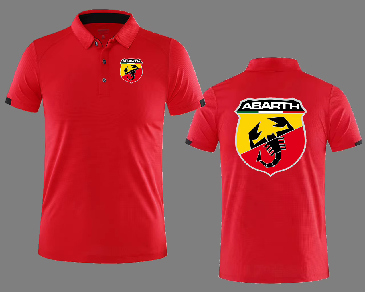 Polo Abarth Scorpion à séchage rapide pour homme, maillot de golf, respirant, pour le sport et les groupes d'entreprise 00BB