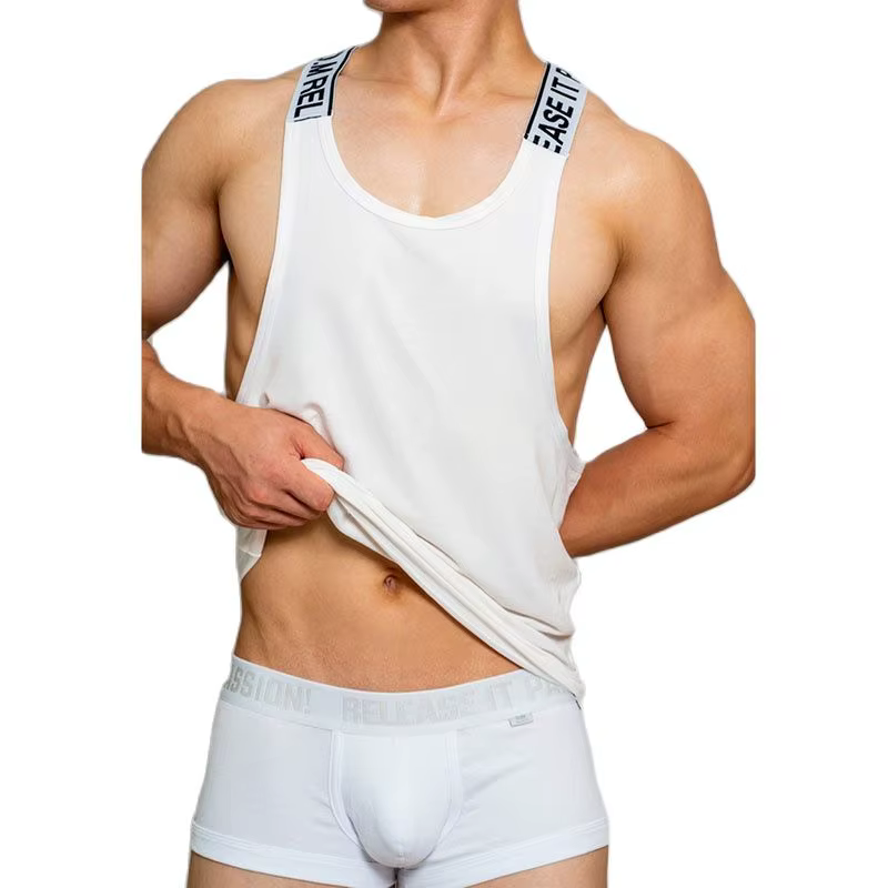 Chemise de fitness à bretelles pour hommes, haut de gym, chemise de musculation à la maison, vêtements décontractés