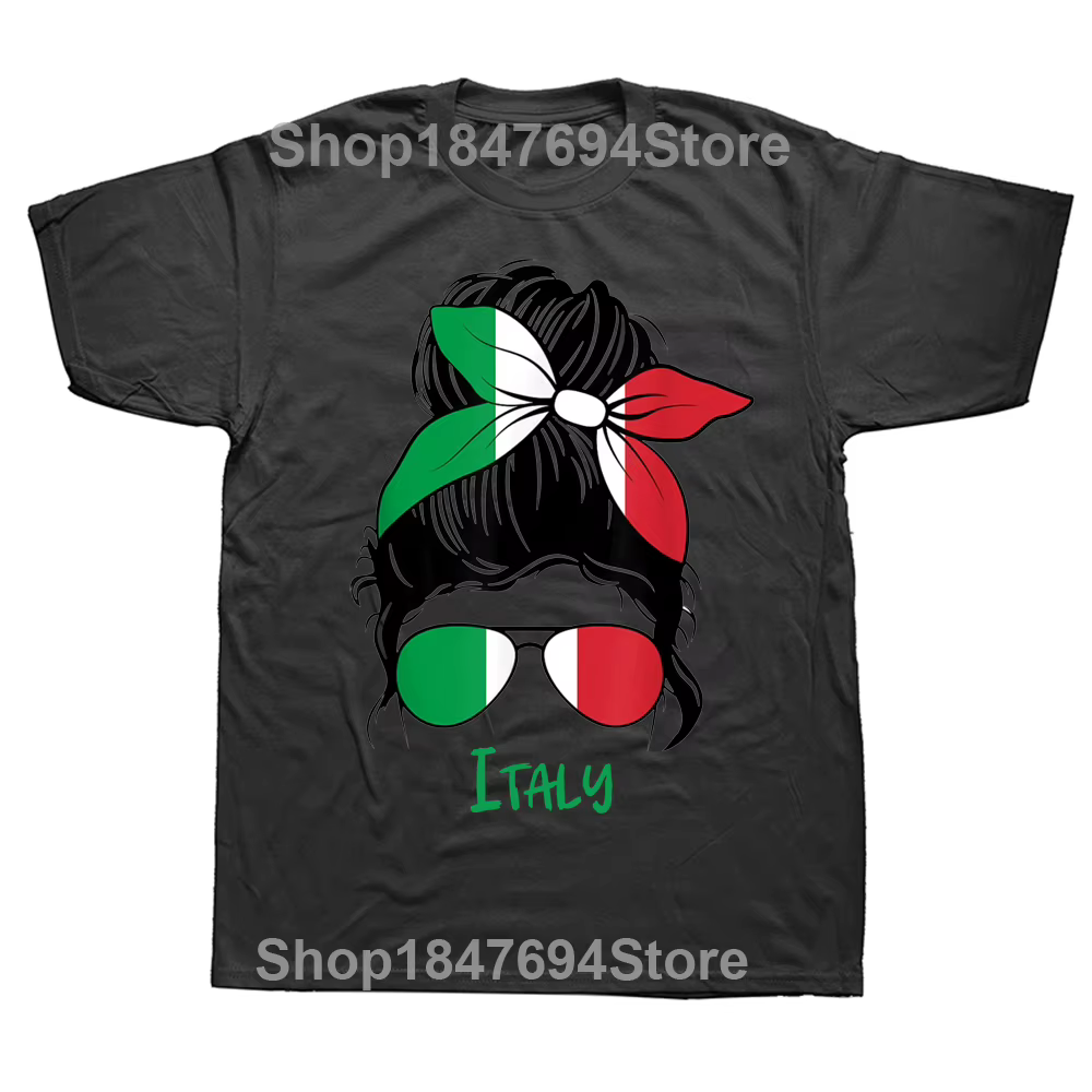 Fille italienne drapeau italien t-shirts graphique coton Streetwear à manches courtes cadeaux d'anniversaire Style d'été T-shirt vêtements pour hommes