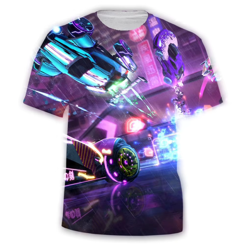 T-shirt décontracté au design créatif du jeu Rocket League