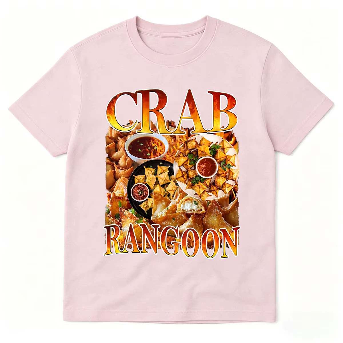 T-shirt vintage Crab Rangoon, style rétro années 90, amuse-gueules amusant, apéritif asiatique, t-shirts graphiques pour hommes et femmes, en coton, à manches courtes