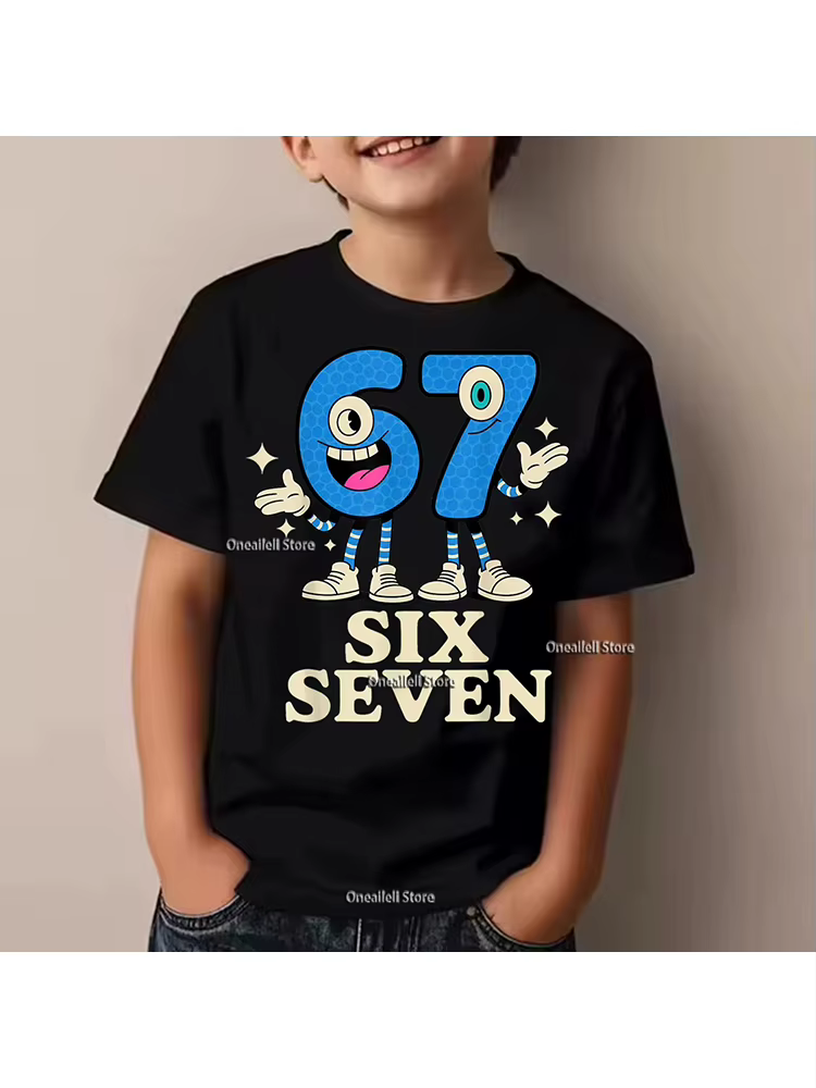 T-shirt graphique pour enfants avec motif de Noël SIX SEVEN 67
