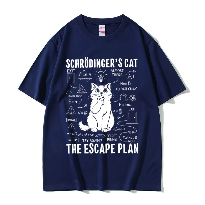 Schrodinger amoureux des chats drôle Meme T-shirt été hommes femmes décontracté coton Vintage Streetwear unisexe surdimensionné à manches courtes t-shirts