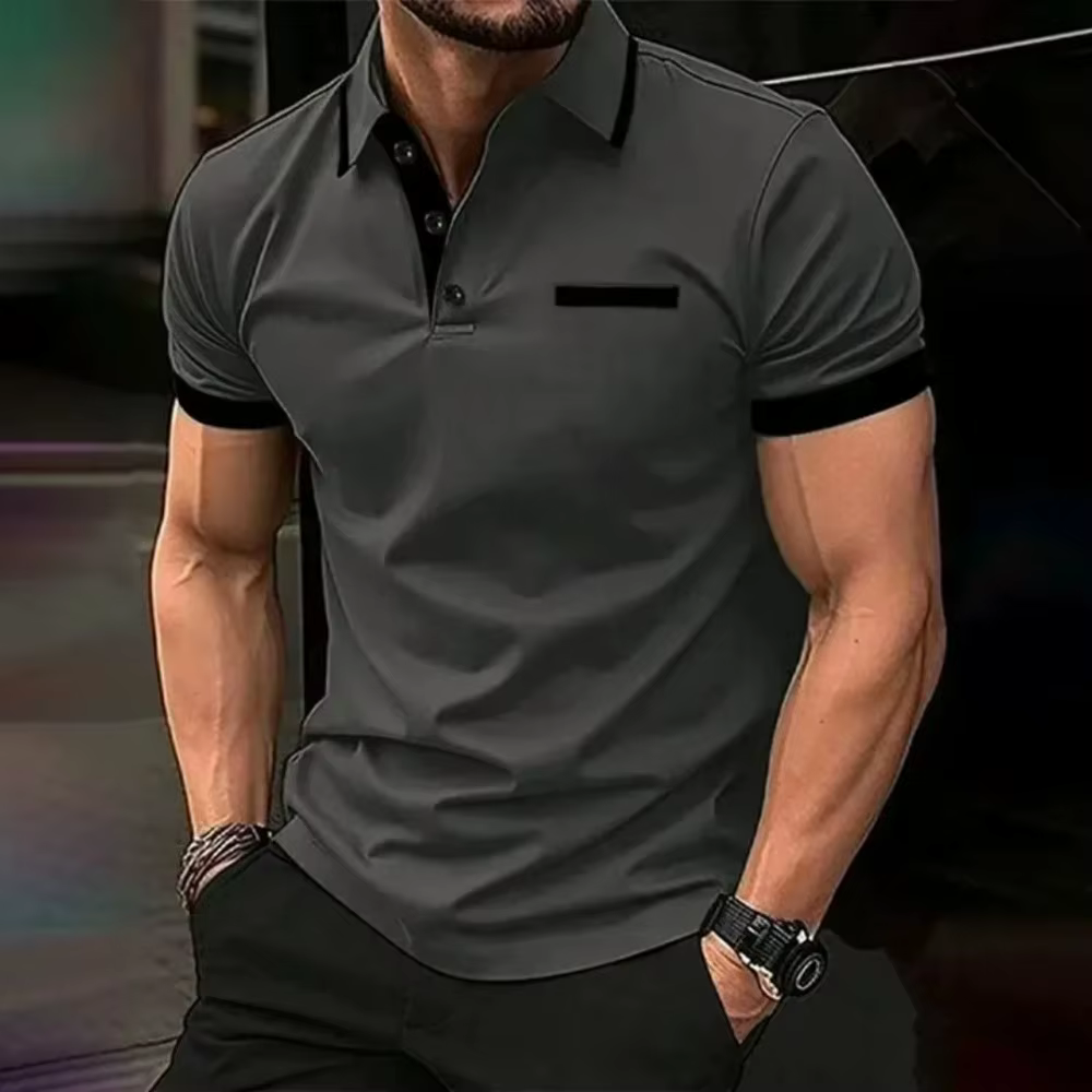 Polo ajusté pour homme à manches courtes