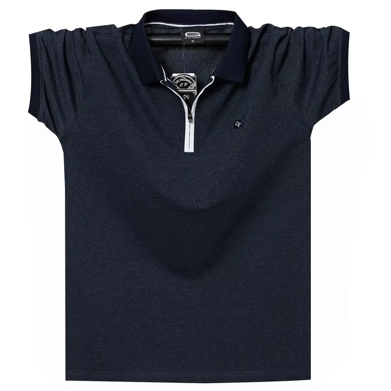 Polo Décontracté à Manches Courtes pour Homme, Vêtement à Revers, Fermeture Éclair, Respirant, Demi-Manches, 4XL, 5XL, 6XL, Nouvelle Collection Été