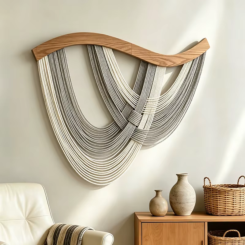 Décoration murale en macramé