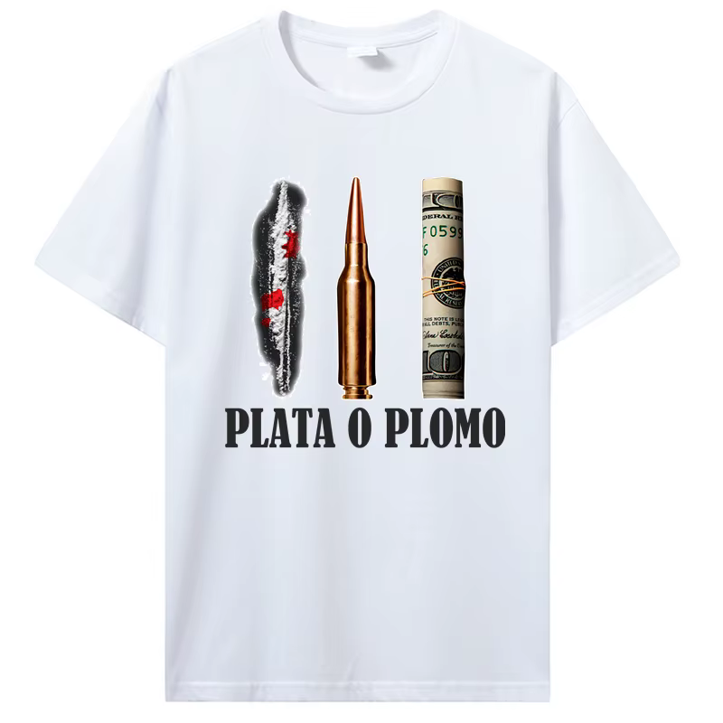 T-shirt pour homme, couleur argent ou plomb, EL Patron