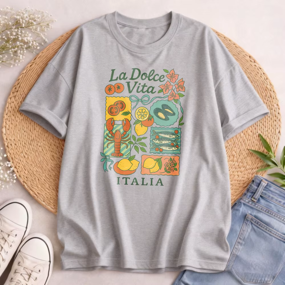 T-shirt La Dolce Vita, t-shirt graphique italien d'été