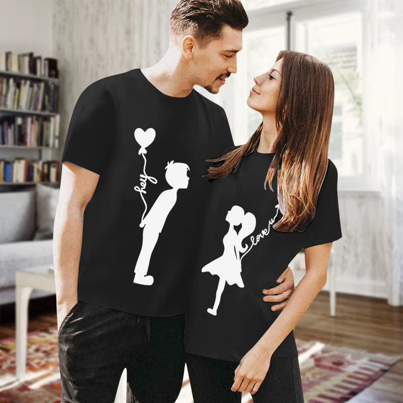 T-shirts 100% coton pour la Saint-Valentin pour couples
