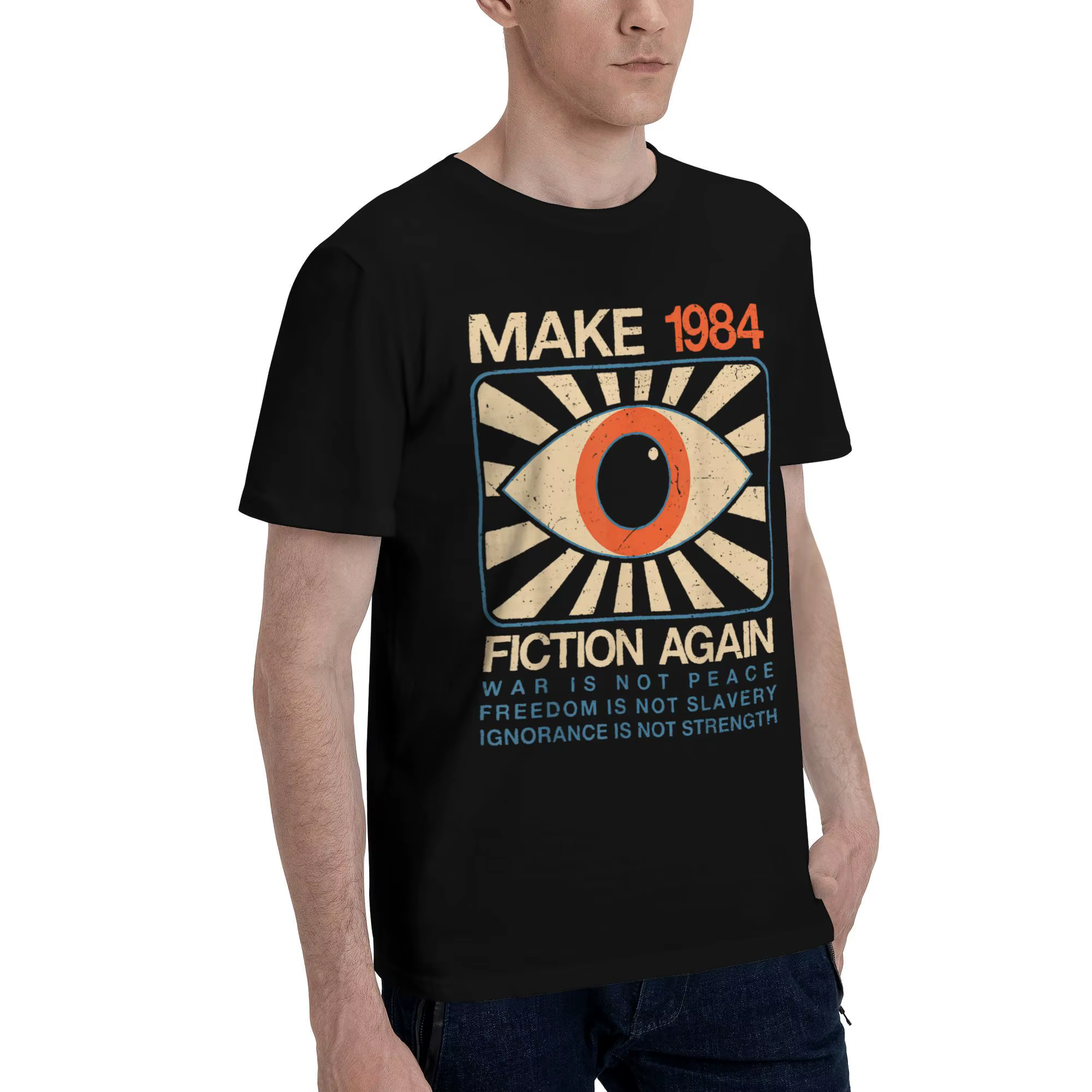 Faire 1984 Fiction Again Dystopian hommes t-shirts 1984 George Orwell T-Shirt à manches courtes col rond T-Shirt vêtements en coton