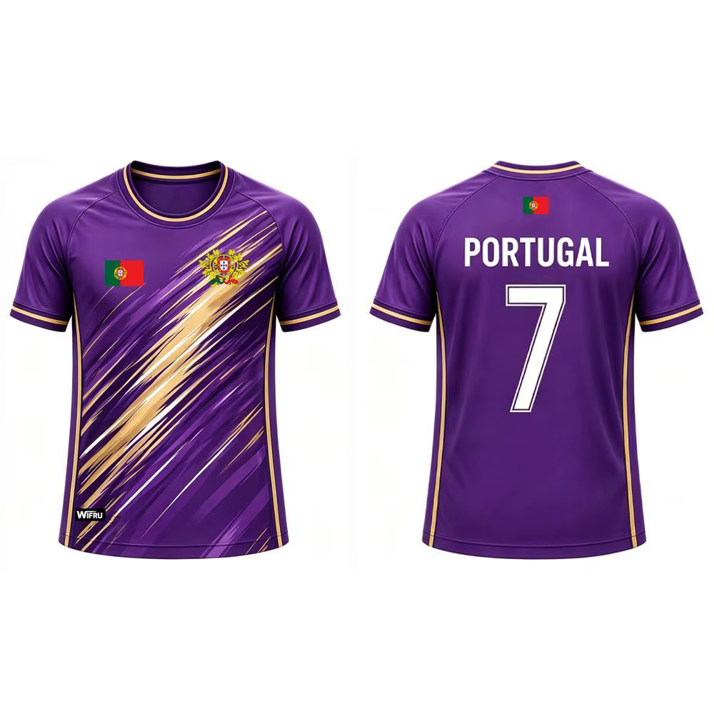 Maillot de football pour homme avec imprimé drapeau du Portugal 2026