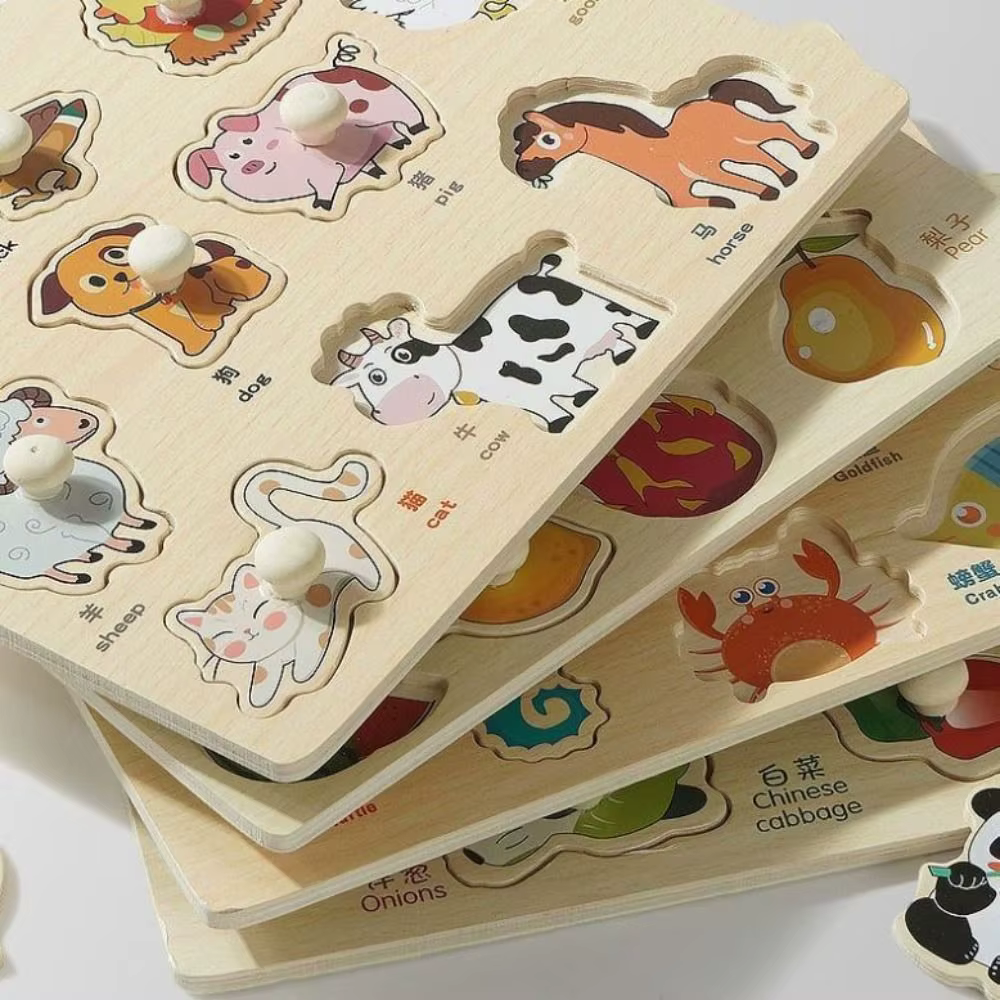 Jouets cognitifs en bois pour bébés