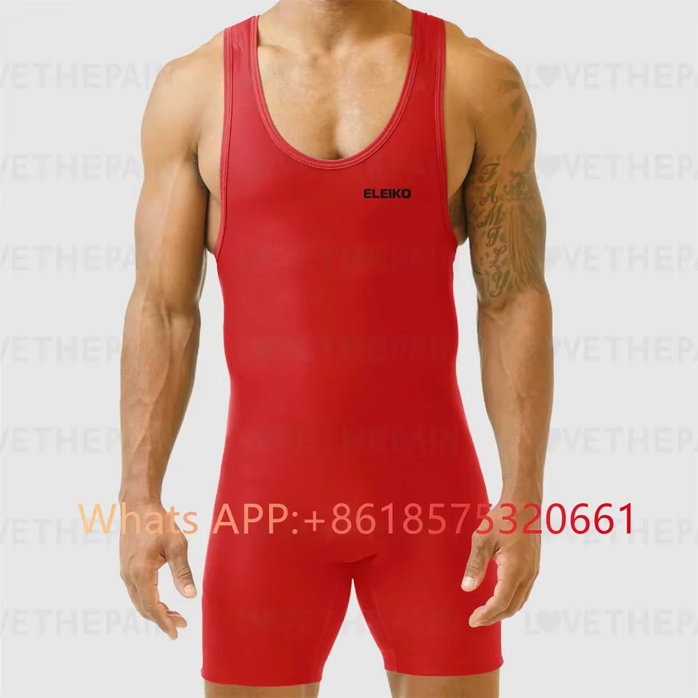 Combinaison de lutte Singlet pour hommes, sans manches, boxe, une pièce, body, contrôle du ventre, vêtements de gymnastique, Triathlon en fer, tenue de levage de puissance, 2024