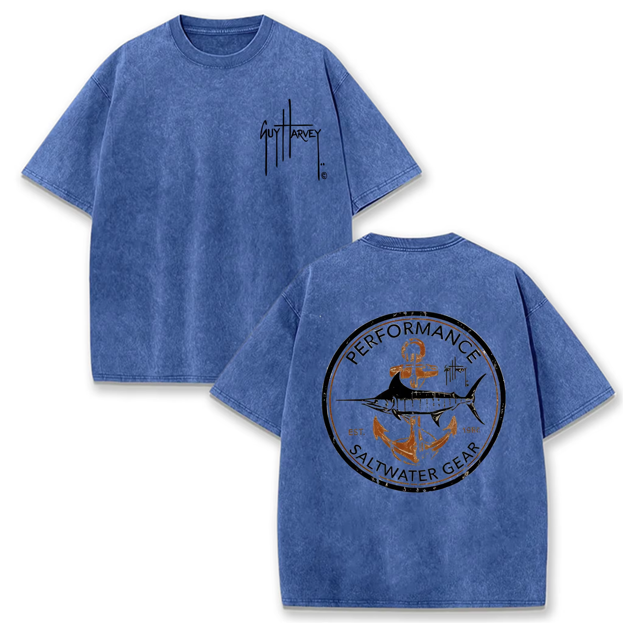 T-shirt à manches courtes en coton lavé pour homme