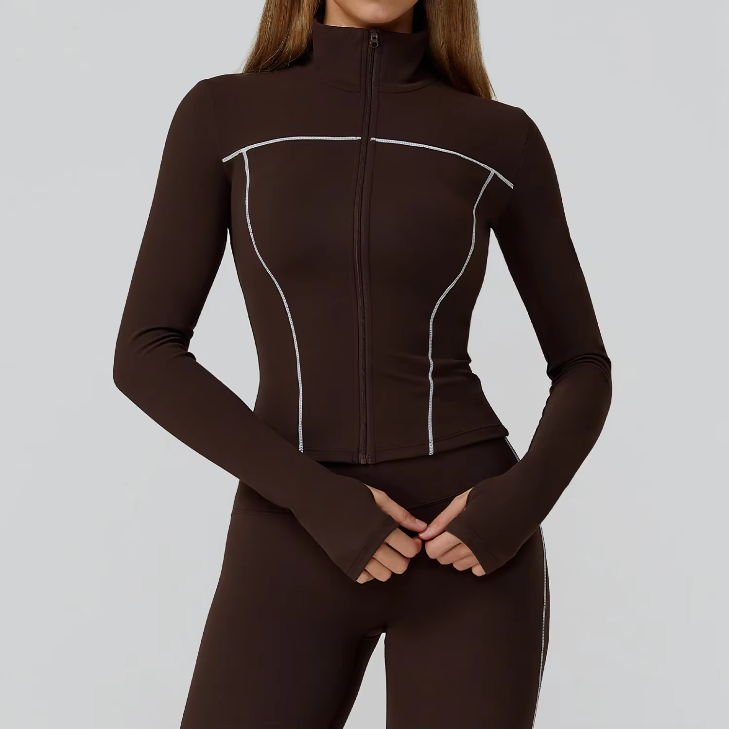 Coupe-vent serré mince femmes vestes de course gymnase Yoga sport veste à glissière cyclisme entraînement manteau haut