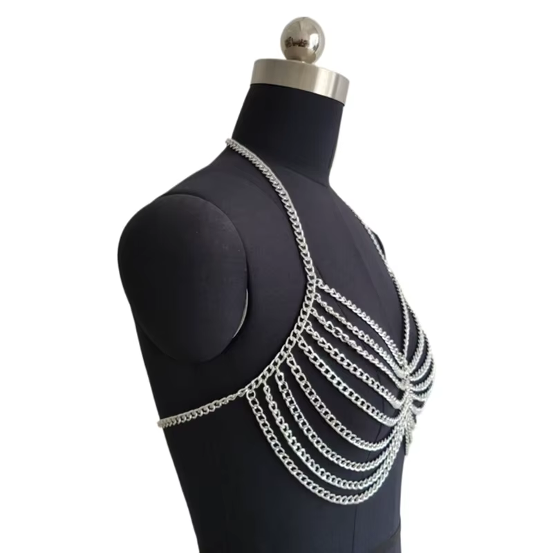 Haut court sexy métallique pour femme